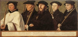 Fünf Mitglieder der Utrechter Bruderschaft der Jerusalem-Pilger, ca. 1541 von Jan van Scorel