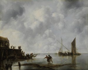 Fischerboote in ruhigem Wasser, 1651 von Jan van de Cappelle