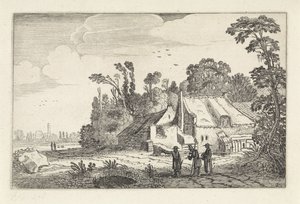 Figuren auf einem Landweg bei einem Bauernhof von Jan van de Velde (II)