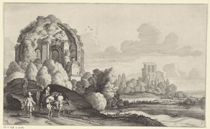 Reisende beim Tempel der Minerva Medica in Rom von Jan van de Velde (II)
