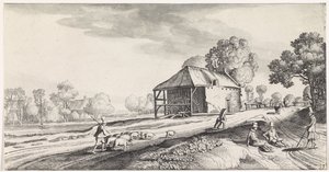 Weggabelung bei einer Wassermühle