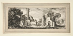 Landschaft mit einer Burgruine