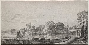 Landschaften: Eine kleine Kapelle an einem Teich