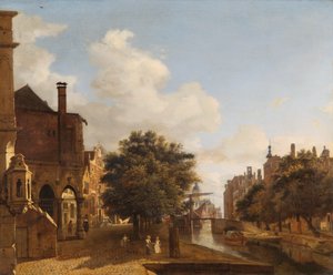 Architekturfantasie mit dem Alten Rathaus, Amsterdam von Jan van der Heyden