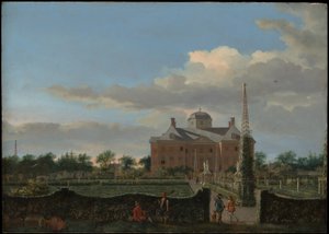 Das Huis ten Bosch in Den Haag und sein formaler Garten (Ansicht von Süden) von Jan van der Heyden