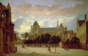 Ansicht der Grote Kerk in Veere von Süden