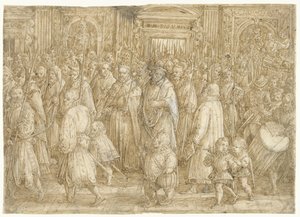 Rückkehr des Großherzogs Cosimo I. von Toskana in seinen Palast von Jan van der Straet