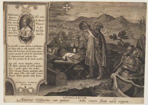 Das Astrolabium - Amerigo Vespucci, aus Nova Reperta von Jan van der Straet