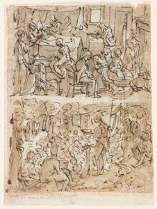 Vier Szenen aus dem Leben des Heiligen Johannes des Täufers, Vorentwürfe für eine Druckserie (recto und verso)