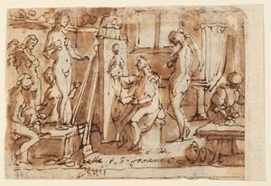 Zeuxis malt Helena; Ecce Homo von Jan van der Straet, called Stradanus