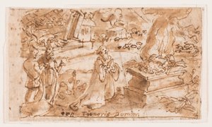 Das Opfer von Hiob, Vorentwurf für "Spiritus Timoris Domini" (Die Gabe der Gottesfurcht), Platte 7 in der Druckserie "Die sieben Gaben des Heiligen Geistes"