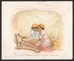 Weihnachtskarte (Chromolithografie) von Jane M. Dealy