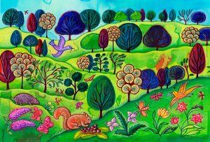 Landschaft mit Eichhörnchen, 2002