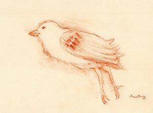 Verwundbarkeit und Tod im Sommer (Toter Vogel an meiner Treppe III) c.2021 von Janel Bragg