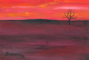 Einsamer Sonnenuntergangsbaum von Janine Brewster