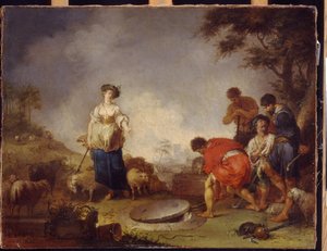 Jakob trifft Rachel am Brunnen von Januarius Zick