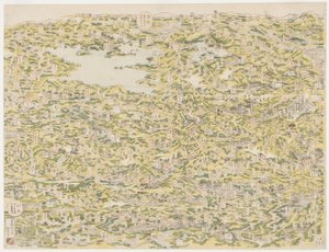 Vogelperspektive des Kiso-Highways von Edo nach Kyoto, 1819 von Japanese School