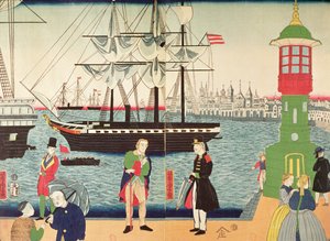 Stadt Paris, wie von einem japanischen Künstler um 1859 vorgestellt von Japanese School