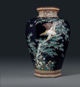 Cloisonné-Vase, Marke der Hayashi Chuzo Werkstatt, Meiji-Periode, spätes 19. Jahrhundert