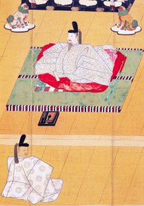 Kaiser Go-Daigo und Minister Fujifusa, Holzschnitt, Kamakura-Periode (1185-1333), japanische Zivilisation