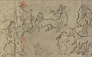 Tollende Tiere (Choju Giga) Muromachi-Periode