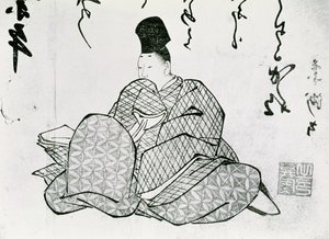 Held eines Monogatari von Ariwara no Narimira (825-880), 17.-19. Jahrhundert von Japanese School
