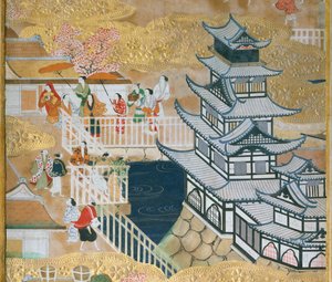 Osakazu Byobu - Japanischer achtteiliger Wandschirm