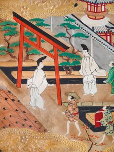 Osakazu Byobu - Japanischer achtteiliger Wandschirm