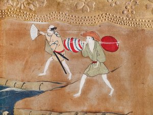 Osakazu Byobu - Japanischer achtteiliger Paravent