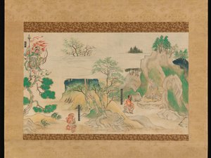 Szene aus den illustrierten Legenden des Jin’ji-Tempels von Japanese School