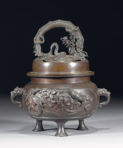Dreifuß-Koro mit Deckel von Japanese School