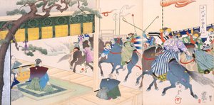 Krieger, die eine Art Polo spielen