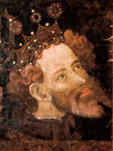 Peter IV. von Aragon, Detail eines Temperabildes von Jaume Mateu
