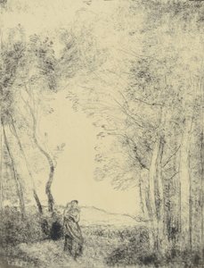 Junge Mutter am Waldeingang von Jean-Baptiste-Camille Corot