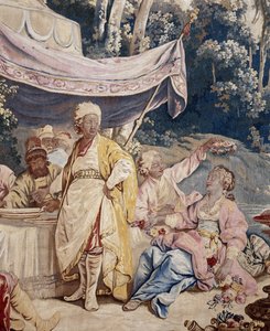 Das Freiluftbankett, Vorhang russische Spiele, (Detail)