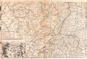 Frankreich (Region: Obere Normandie, Île-de-France, Champagne-Ardenne, Rhône-Alpes, Burgund, Auvergne, Centre), Belgien (südliche Wallonische Region), Luxemburg, Deutschland (Rheinland-Pfalz, Saarland, Baden-Württemberg), Schweiz (Kanton: Thurgau, Appenzel von Jean Baptiste Nolin