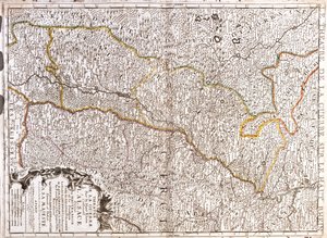 Deutschland (Bundesland: Saarland, Rheinland-Pfalz, Baden-Württemberg), Frankreich (Franche-Comté, Elsass, Lothringen), Schweiz (Kanton: Basel-Stadt) von Jean Baptiste Nolin