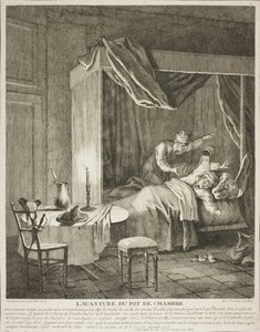 Das Abenteuer des Nachttopfs, Platte vier aus Scènes du Roman Comique von Jean-Baptiste Oudry