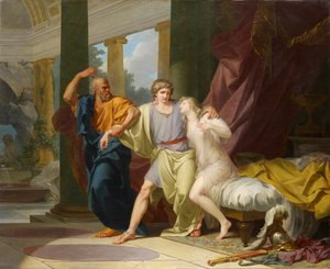 Sokrates reißt Alkibiades aus der Umarmung der Sinnlichkeit von Jean Baptiste Regnault