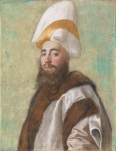 Porträt eines Großwesirs oder eines Europäers, der als solcher gekleidet ist, um 1741