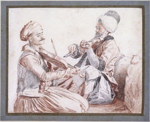 Zwei türkische Musiker mit Violinen von Jean-Étienne Liotard