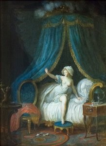 Mädchen erhebt sich aus ihrem Bett