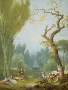 Ein Spiel von Pferd und Reiter, ca. 1775-80 von Jean Honore Fragonard