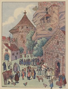 Abreise des Chevalier du Hohbarr zu den Kreuzzügen von Jean Jacques Waltz