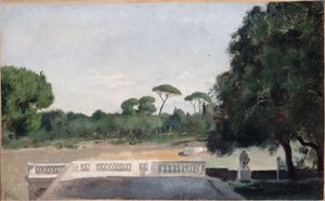 Gärten der Villa Borghese, gesehen von der Villa Medici in Rom, zwischen 1859 und 1860 von Jean Jacques Henner