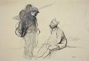 Poilu und Tommy im Gespräch von Jean-Louis Forain