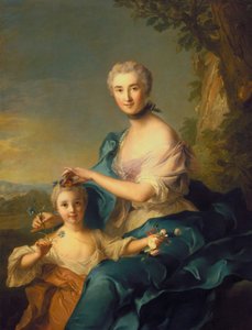 Madame Crozat de Thiers und ihre Tochter von Jean Marc Nattier