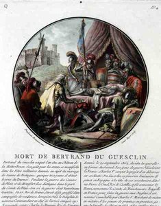 Der Tod von Bertrand du Guesclin (1311-80), graviert von Louis Roger
