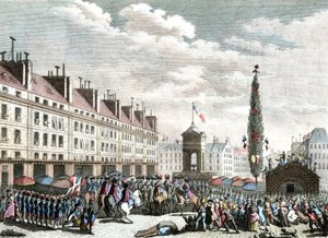 Die Verkündung der französischen Verfassung, 1791, Ende des 18. Jahrhunderts von Jean (after) Duplessis Bertaux