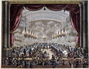 Französische Revolution: Bankett der Wachen in Paris, ca. 1750-1800 (Gravur)